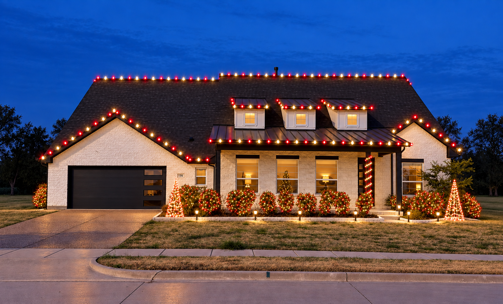 Storefront commercial Christmas holiday lights retail